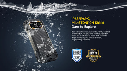 Celular Rugged Ulefone Armor 27T 4G con Cámara Térmica FLIR® y Visión Nocturna (10600mAh, 24GB/256GB, Android 14)