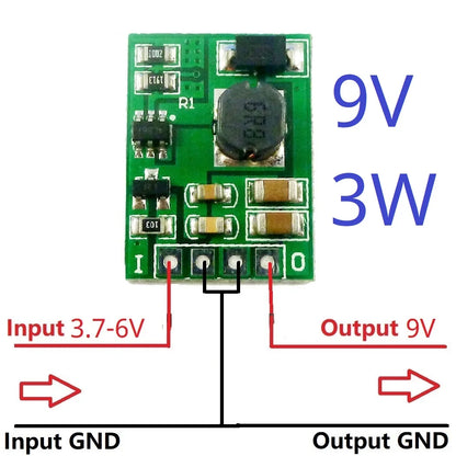Convertidor Boost DC-DC 3.7V/4.2V a 5V/6V/9V/12V Step-Up Regulador Voltaje para Arduino/ESP32/ESP8266