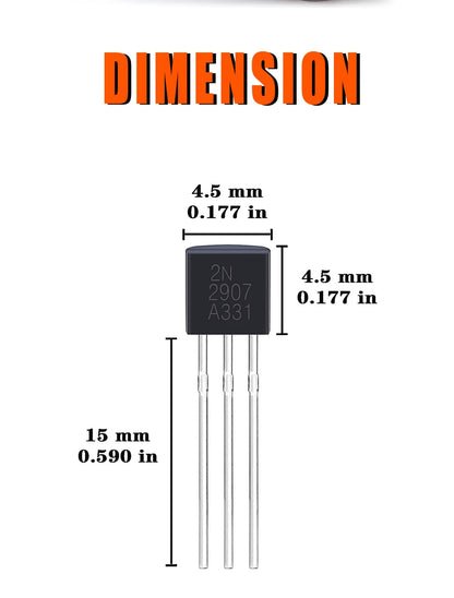 Kit Surtido Transistores BJT TO-92 - 10 Valores (A1015, BC327/337, C1815, S8050/8550, 2N2222/2907) (Total 200 Piezas)