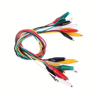 Cables Prueba DIY Pinzas Caimán Doble Extremo (Clip Cocodrilo, 46cm) (Set 10 Unidades)