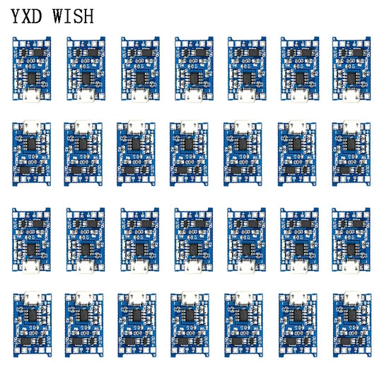 Lote 100 Pcs Módulo Cargador Batería Litio TP4056 Micro USB 5V 1A 18650 con Protección Dual
