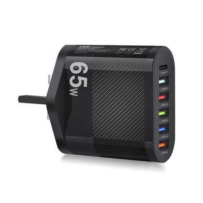 Cargador Pared USB Múltiple 6 Puertos 65W Carga Rápida Alta Velocidad (PD, QC 3.0) Adaptador Móvil para Huawei Mate 60/Xiaomi 13