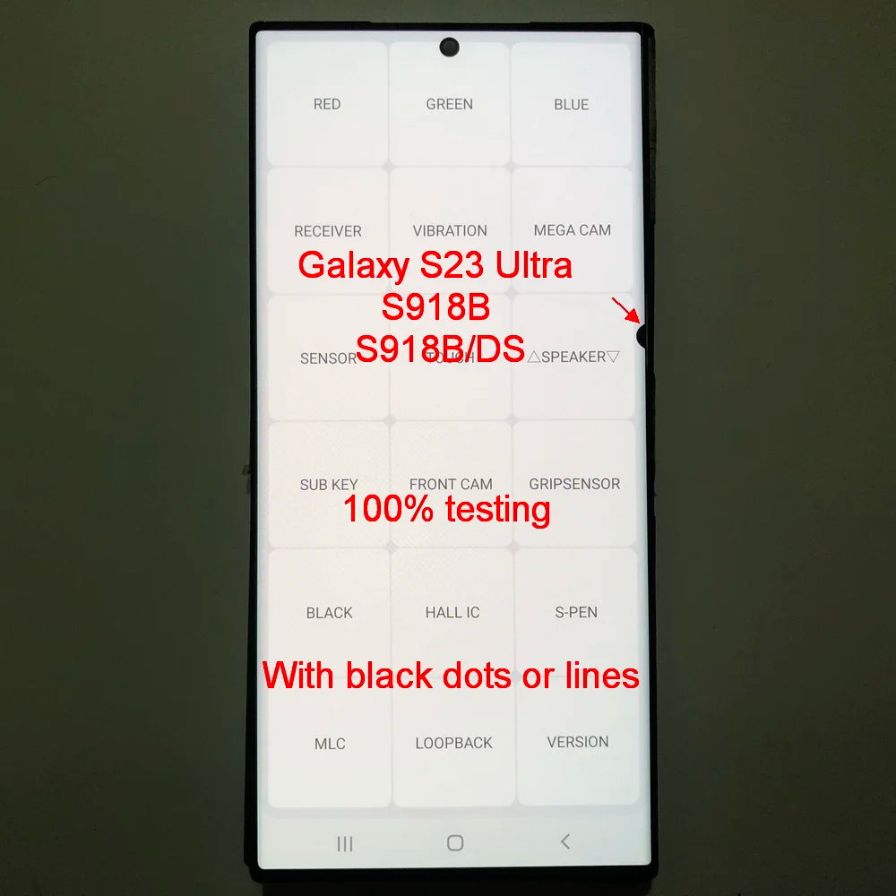 Pantalla AMOLED con Digitalizador Táctil para Samsung Galaxy S23 Ultra 5G (S918B) (Con Defecto Estético, Probada)
