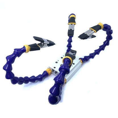 Brazos Flexibles "Helping Hands" con Pinza Tornillo Banco Mesa y Soporte Cautín para Soldadura/Reparación PCB (Compatible TS100/TS101/PINE64)