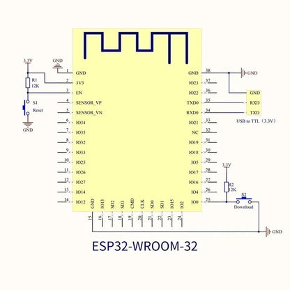 Módulo WiFi+Bluetooth ESP32-WROOM-32D/32U/32E/32UE/WROVER-B/IB para Automatización Hogar Inteligente Arduino DIY
