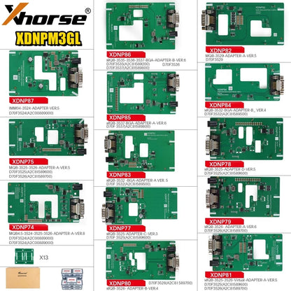Set Adaptadores Xhorse MQB48 (Sin Desmontaje/Soldadura) para VVDI Prog / Key Tool Plus Pad (13 Pzs)