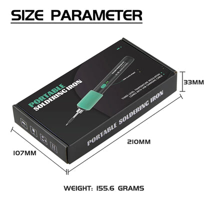 Mini Cautín Inalámbrico USB 15W Recargable (Interfaz Tipo C) Portátil Herramienta Soldadura Reparación