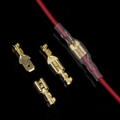 Set Terminales Conector Cable Hembra/Macho Spade Crimp (2.8/4.8/6.3mm) con Mangas Aislantes Transparentes (200 Piezas)