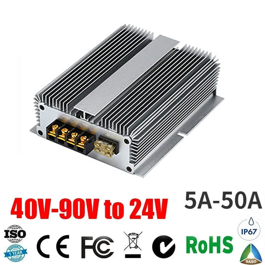 Convertidor Step-Down DC-DC 40V-90V a 24V (5A-50A) / 48V-72V a 24V Estabilizador Regulador Módulo Boost