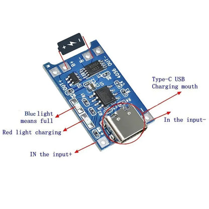 TP4056 5V 1A Type-c USB 18650 Lithium Battery Charging Board Charger Module with Protection Dual Functions
