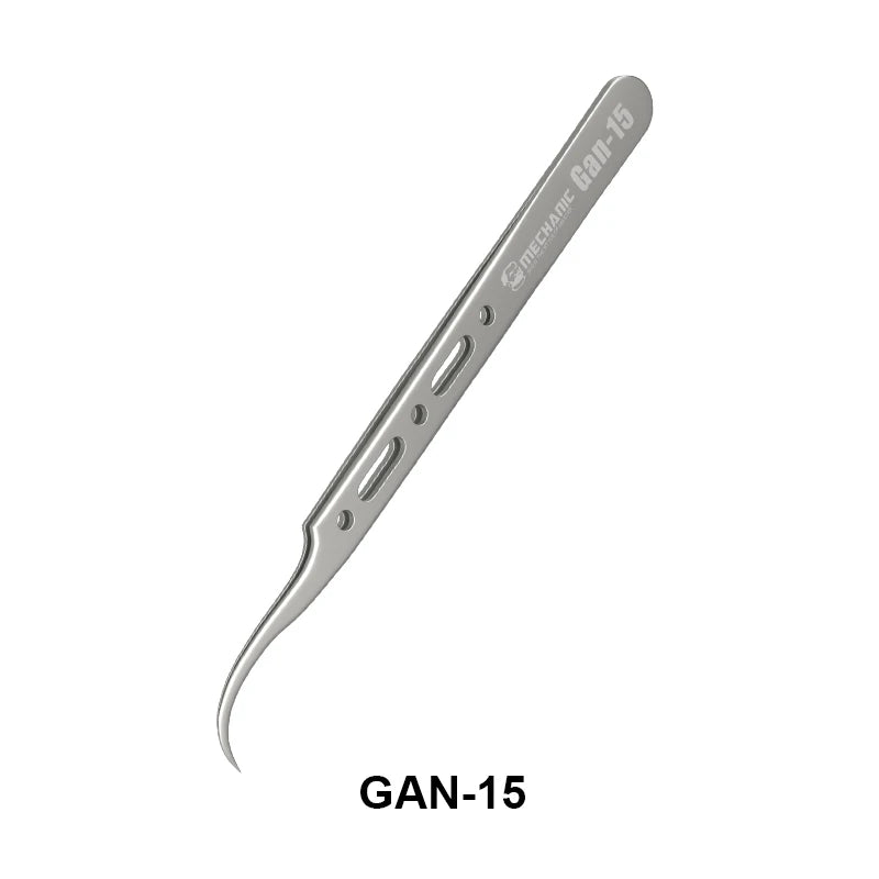 Pinzas Precisión MECHANIC GAN-11 / GAN-15 (Extra Duras, No Magnéticas) para Reparación Teléfono/Electrónica (Cable Salto)