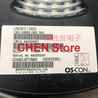 Capacitor Sólido Polímero SMD Sanyo OS-CON SVP 470uF 6.3V 10x8mm Bajo ESR - Lote 20/50 Piezas