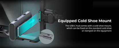 Hub USB-C 4-en-1 SmallRig PD 100W USB-C 3.1 + USB-C 2.0 + Adaptador Audio para Grabación Video Profesional Celular (4598)