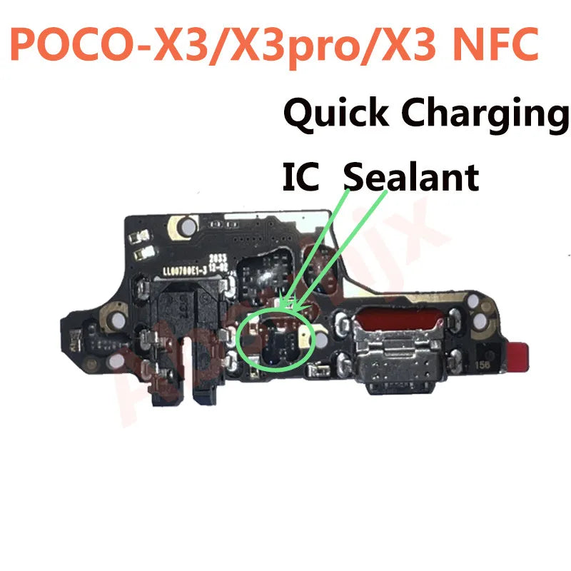 Main Motherboard Connector LCD Display Power Back Cover Sticker Flex Cable For Xiaomi Mi POCO X3 Pro USB Charging Port Charger