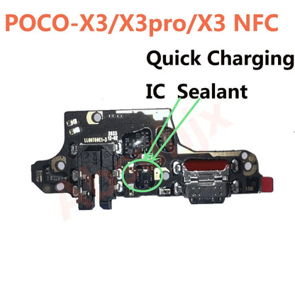 Main Motherboard Connector LCD Display Power Back Cover Sticker Flex Cable For Xiaomi Mi POCO X3 Pro USB Charging Port Charger