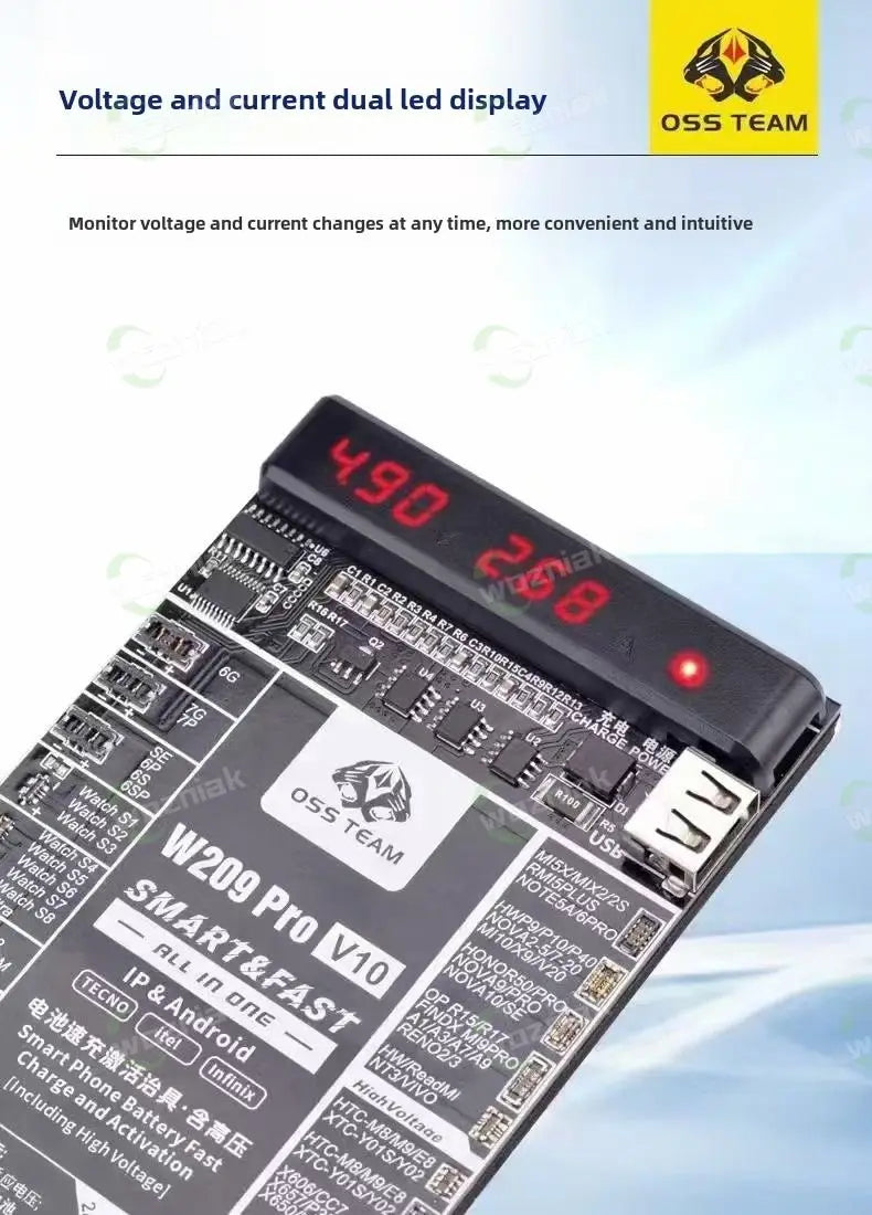 W209 Pro 2 IN 1 Battery Activation board for iPhone 6- 16Pro 16plus 16pro max Samsung Xiaomi Circuit Board Charging Tester