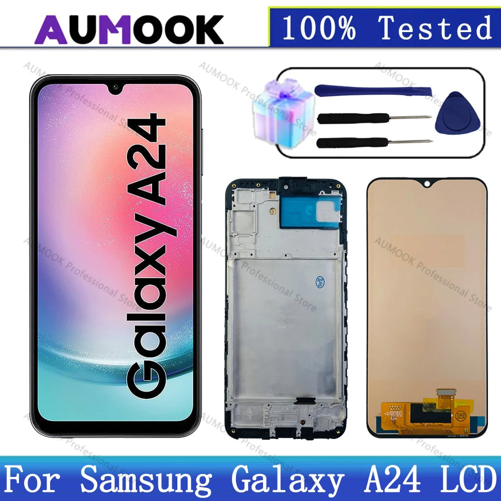 Pantalla LCD AMOLED para Samsung A24 A245, montaje de pantalla táctil digitalizador para Samsung A24 4G LCD A245F A245M A245N