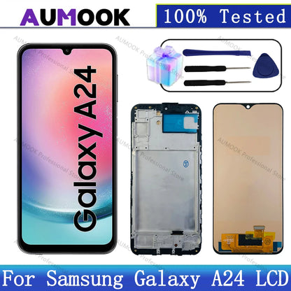 Pantalla LCD AMOLED para Samsung A24 A245, montaje de pantalla táctil digitalizador para Samsung A24 4G LCD A245F A245M A245N