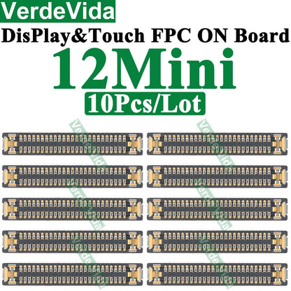 Conector FPC Pantalla LCD / Táctil en Placa Base para iPhone X/XS/XR/11/12/13/14/15/16 Pro Max/Plus (10 Unidades)