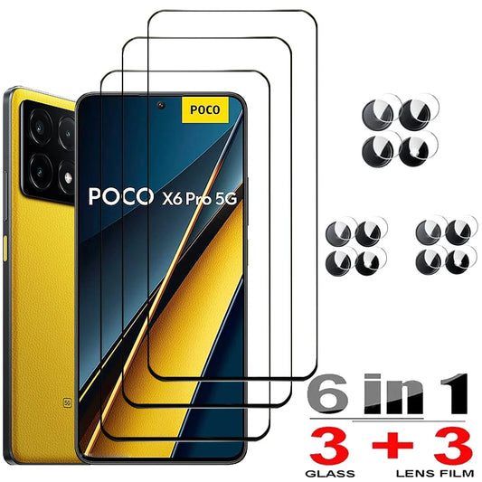 mica Poco F7 X7 X6 F6 Pro 5G Screen Protector Glass Little X6 X5 F5 Pro Pelicula de Vidro Temperado For Xiaomi Poco F7 Ultra Tempered Glass Poko C65 M6 Pro Cristal PocoX6 Phone Front Glass