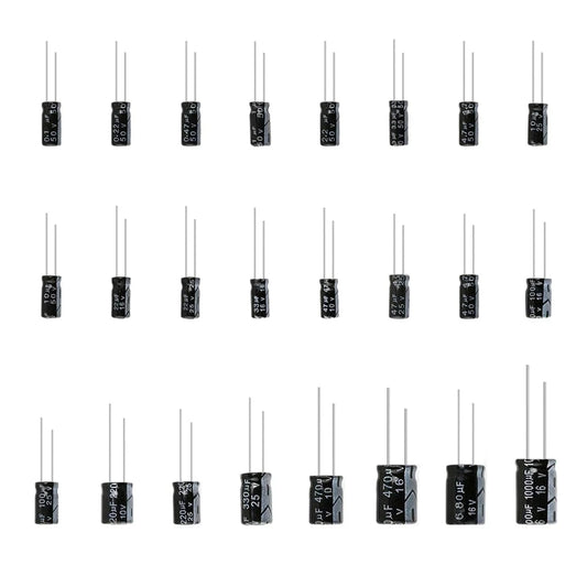 Kit Surtido Capacitores Electrolíticos Aluminio DIP (0.1uF-1000uF, 10V-50V)