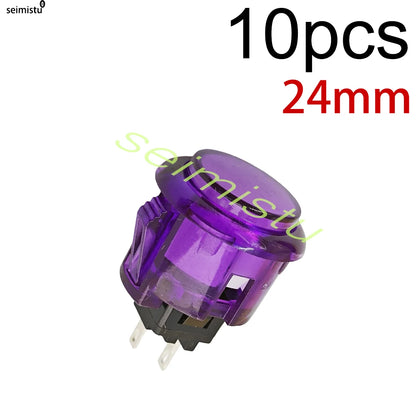 Botón Pulsador Transparente (24mm/30mm) Copia Sanwa OBS-C para Consola Videojuegos/Hitbox/Arcade PC Neo Geo (10 Unidades)