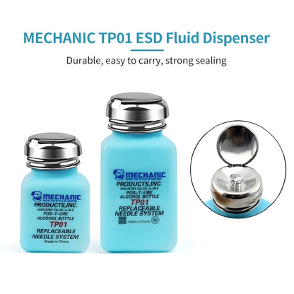 MECHANIC TZ01 TP01 Anti-static Alcohol Bottle for Motherboard Cleaning Industrial Stainless Steel Solution Dispenser