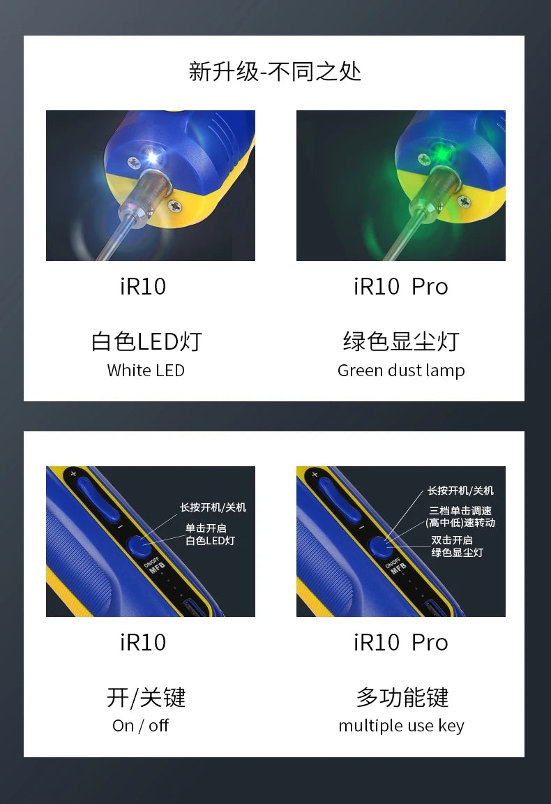 Herramienta Eléctrica Removedora Pegamento OCA Mechanic (IR14/IR13/IR10 PRO) con Lámpara Polvo Verde y Pantalla LED
