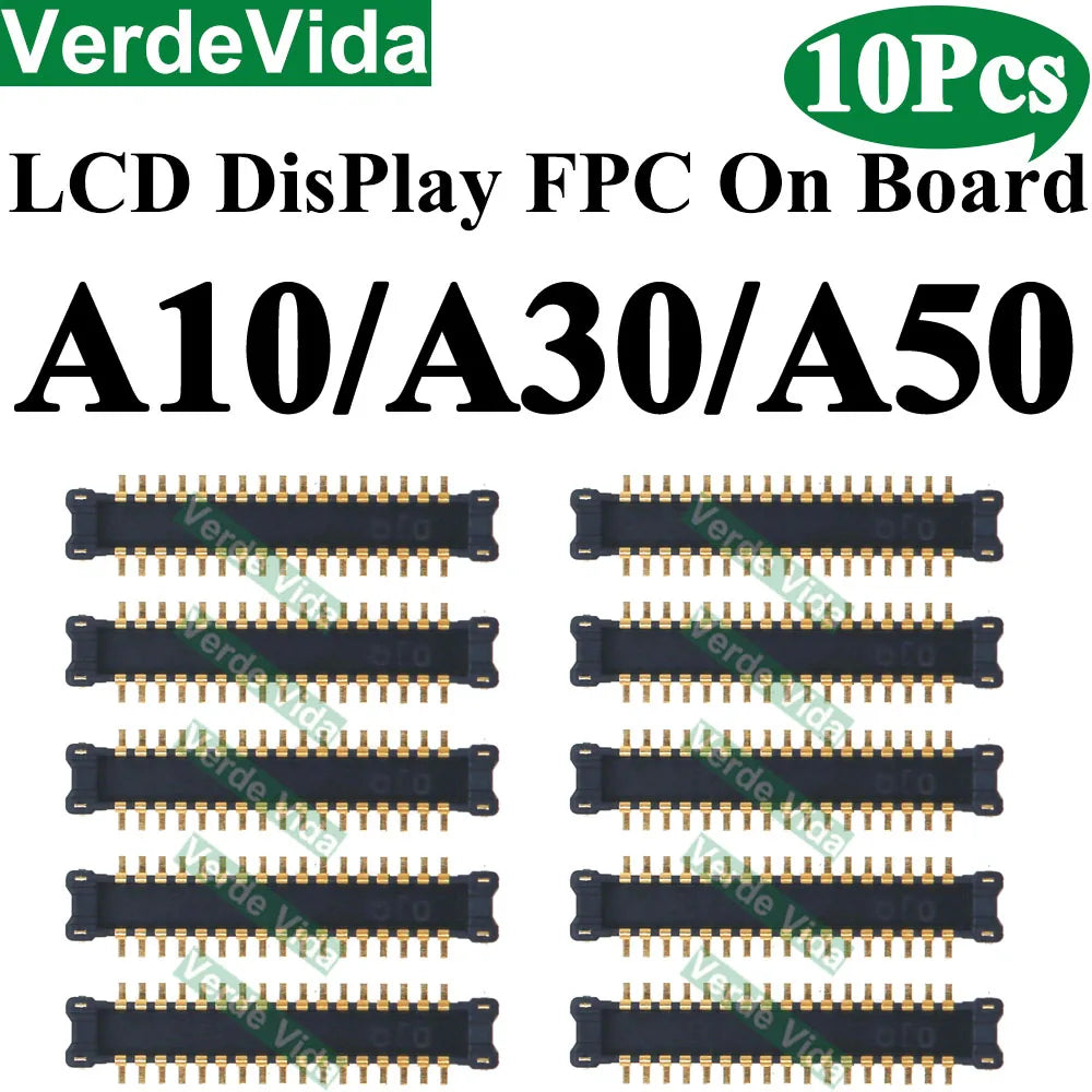Conector FPC Pantalla LCD en Placa para Samsung Galaxy A10/A20/A21/A30S/A40/A50/A51/A70S / M12/M14/M15/M16 (10 Unidades)