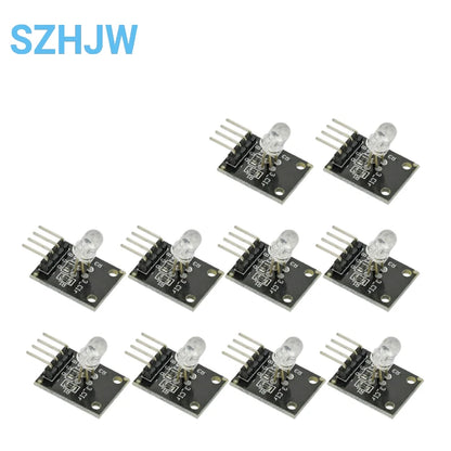 Módulo Sensor LED RGB KY-016 (4 Pines, 3 Colores) para Arduino DIY Starter Kit (10 Unidades)