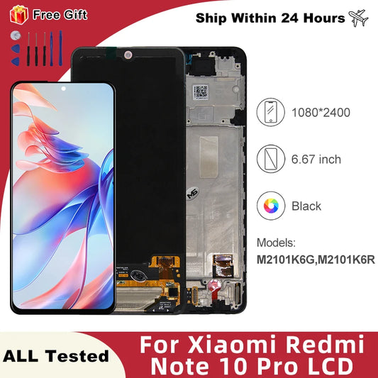 Super AMOLED For Xiaomi Redmi Note 10 Pro LCD Screen Displa For Xiaomi Poco X4 Pro LCD M2101K6G 2201116PG Display Replace Parts