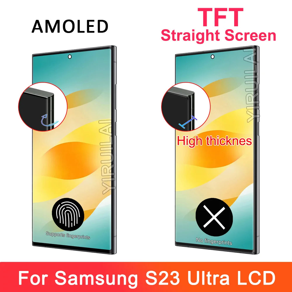 Pantalla LCD con Marco y Digitalizador Táctil para Samsung Galaxy S23 Ultra 5G (S918B/DS / S9180) (Probada)