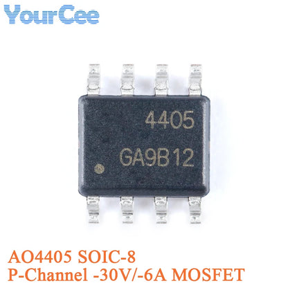 MOSFET Canal-P AO4407A SMD SOIC-8 30V 12A (Opciones AO44xx disponibles) - Lote 5/20 Piezas