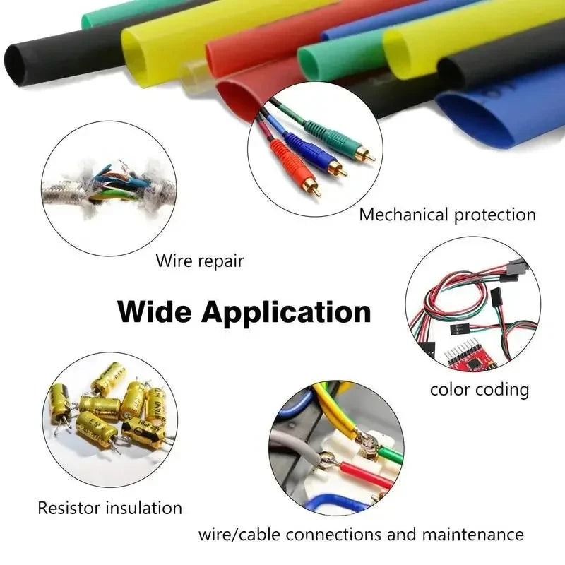 Kit Tubo Termoretráctil 2:1 (127/164/328/560 Piezas) con/sin Pistola Aire Caliente (EU/US 110V/220V) Aislante Cable