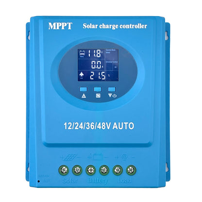Controlador Carga Solar MPPT 60A/100A/150A 12V-48V Auto LCD Dual USB para Batería Plomo-Ácido/Litio
