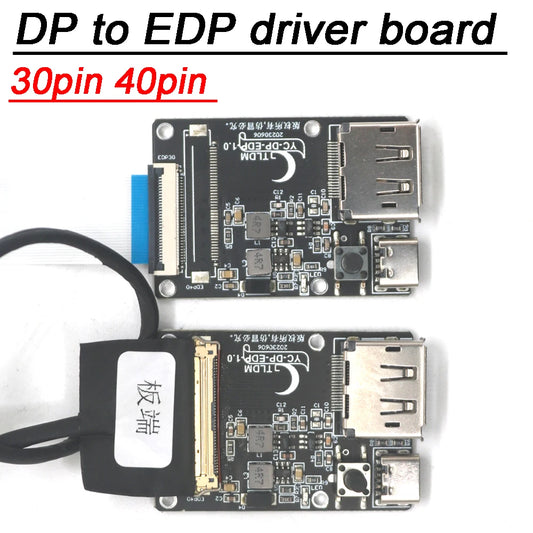 Placa Adaptador Señal DP a EDP 30pin/40pin 2K/4K/8K 2Lane/4Lane + Cable EDP