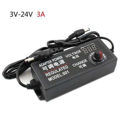 Fuente Alimentación AC a DC Ajustable (3V-24V, 3A/5A, 48W/60W/72W) Adaptador Universal 8 Pines DC