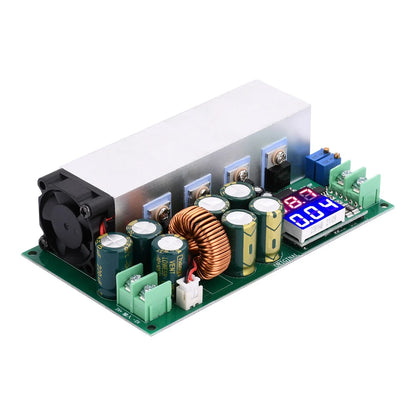 Módulo Fuente Alimentación Step-Down DC 12V-80V a 2.5V-50V 600W 25A Buck Alta Potencia con Ventilador CC/CV
