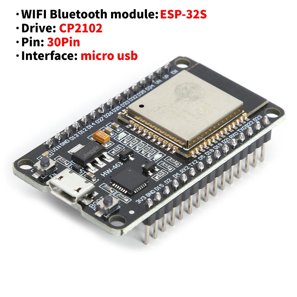 Placa Desarrollo ESP32 NodeMCU-32S (30 Pines, ESP32-WROOM-32D/32U) Módulo WiFi + Bluetooth Doble Núcleo Bajo Consumo