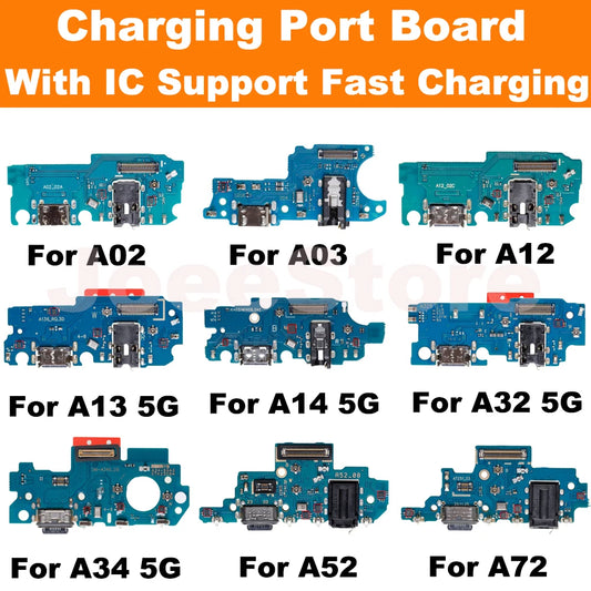 Placa Puerto Carga Rápida USB con Micrófono y Flex para Samsung Galaxy A12-A14/A23/A24/A33/A52/A53/A72/A73