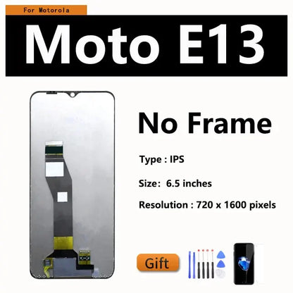6.5" OEM LCD For Motorola Moto G13 G23 G53 G73 E13 XT2335-2 Display Touch Screen Digitizer Replacement With Frame
