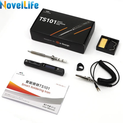 Original TS101 Electric Soldering Iron Adjustable Temperature USB Portable Digital Welding Station 65W Mini TS100 Upgraded