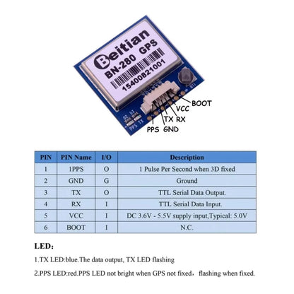 Módulo GPS Alta Precisión Beitian M8030-KT (Multi-GNSS, TTL, 4M Flash) para Drones/Arduino/Raspberry Pi