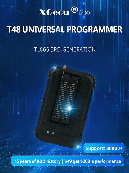 Programador XGecu T48 [TL866-3G] (Soporta 34000+ ICs SPI/Nor/NAND/EMMC BGA/TSOP/SOP/PLCC, V12.78)