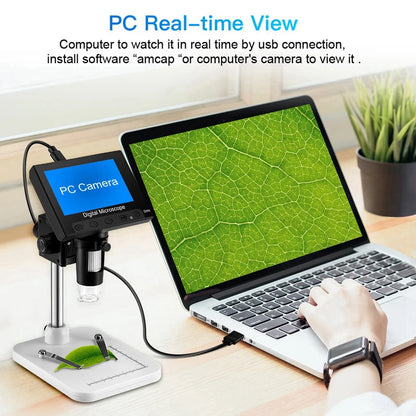 Elikliv EDM4 1000x Digital Microscope for Electronics Soldering PCB Phone Repair with 4.3'' LCD Microscope for Windows MacBook