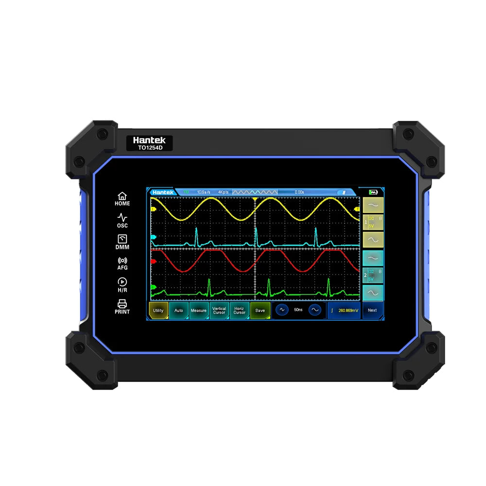 Osciloscopio Digital Hantek TO1112D Pantalla Táctil 2 Canales 110MHz Portátil + Generador Señal + Multímetro