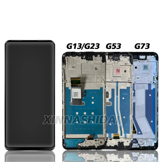 6.5" LCD For Motorola Moto G13 G23 G53 G73 XT2335-2 LCD Display Touch Screen Digitizer Replacement With Frame