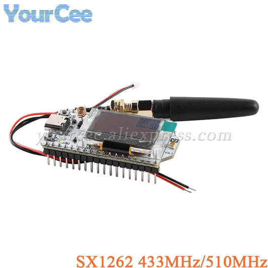 Placa Desarrollo LoRa ESP32 SX1262 WiFi Kit 32 (433-510MHz / 868-915MHz) con Pantalla OLED Azul 0.96" para Arduino