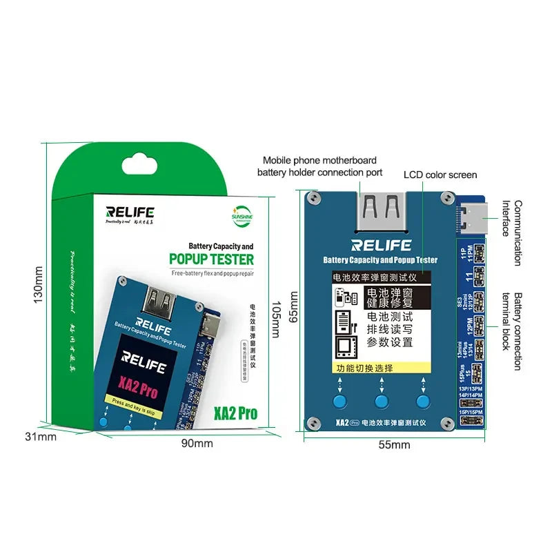 OSS W09 Pro RELIFE XA2 Pro Battery Programmer for iphone 11 12 13mini 14 15Pro Max Battery Health Changed to 100% Pop-up Repair
