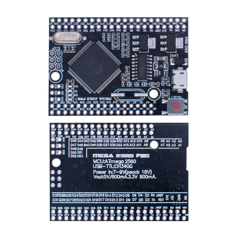 Placa Mega 2560 PRO MINI Micro 5V (Embed, CH340G, ATmega2560-16AU) con Headers Macho compatible Arduino Mega